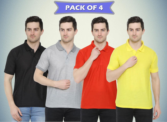 Men's Combo of 4 Solid T-shirts (pack of 4)