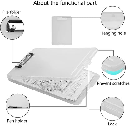 OrganizePro™ Clipboard with Storage - Durable Plastic for Office & School Use