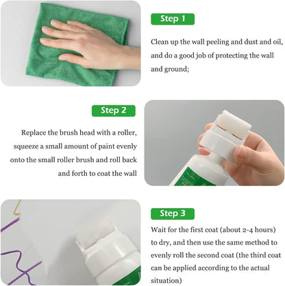 Wall Paint Repair Paste with Roller - White Color