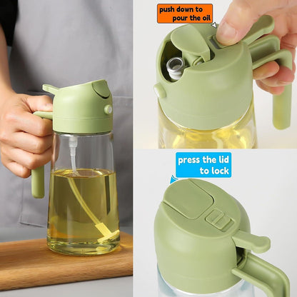 Premium 2-in-1 Glass Oil Dispenser Bottle