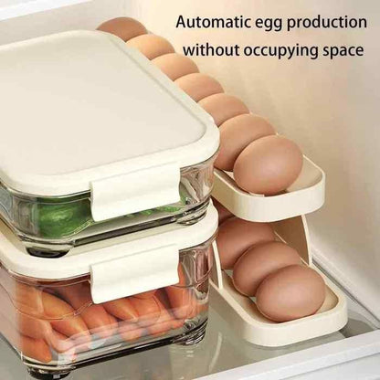 Automatically Rolling Egg Holder Container