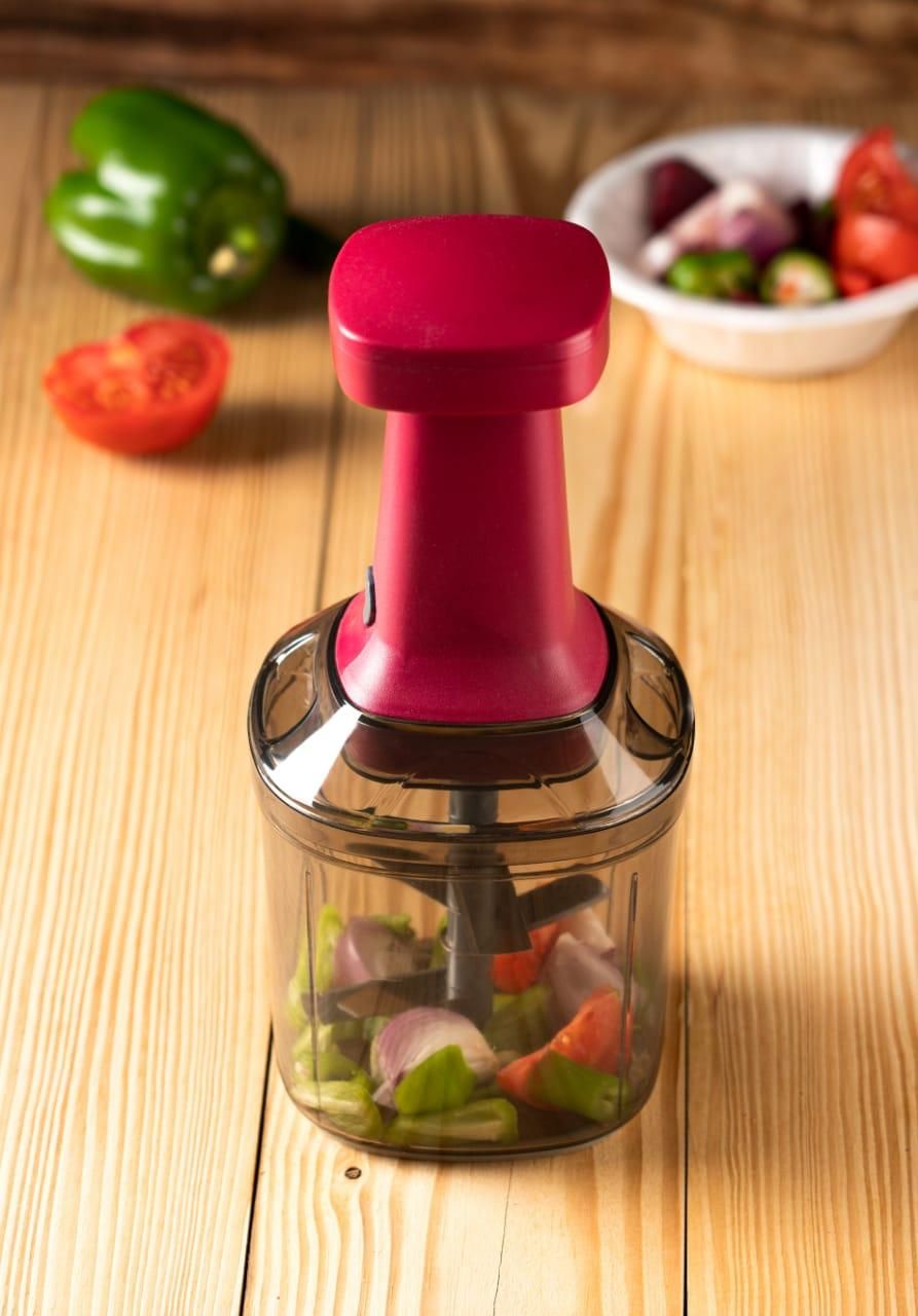 Hand Press Vegetable Chopper - 1100ml Capacity