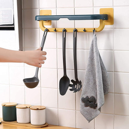 Double Layer Plastic Towel Rack with Hooks