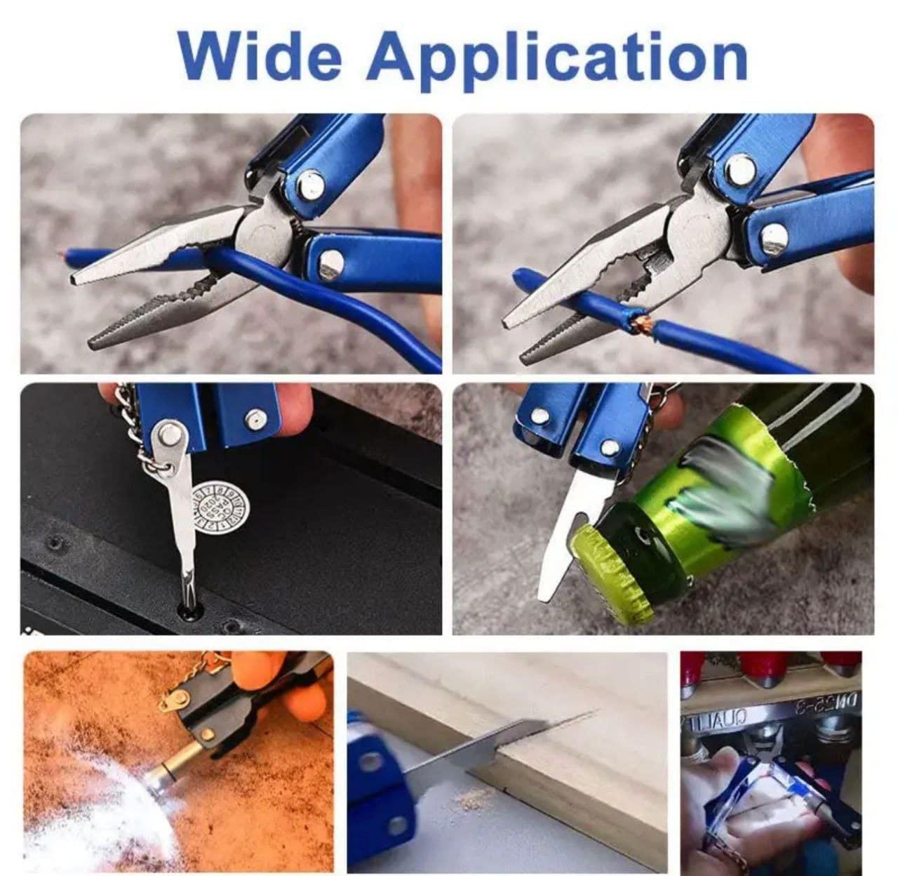 9 in 1 Multi Functional Hand Piler Tool Keychain