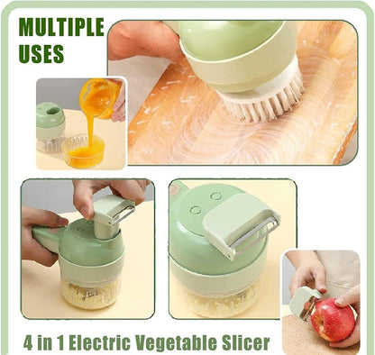 4 in 1 Portable Electric Vegetable Cutter Set