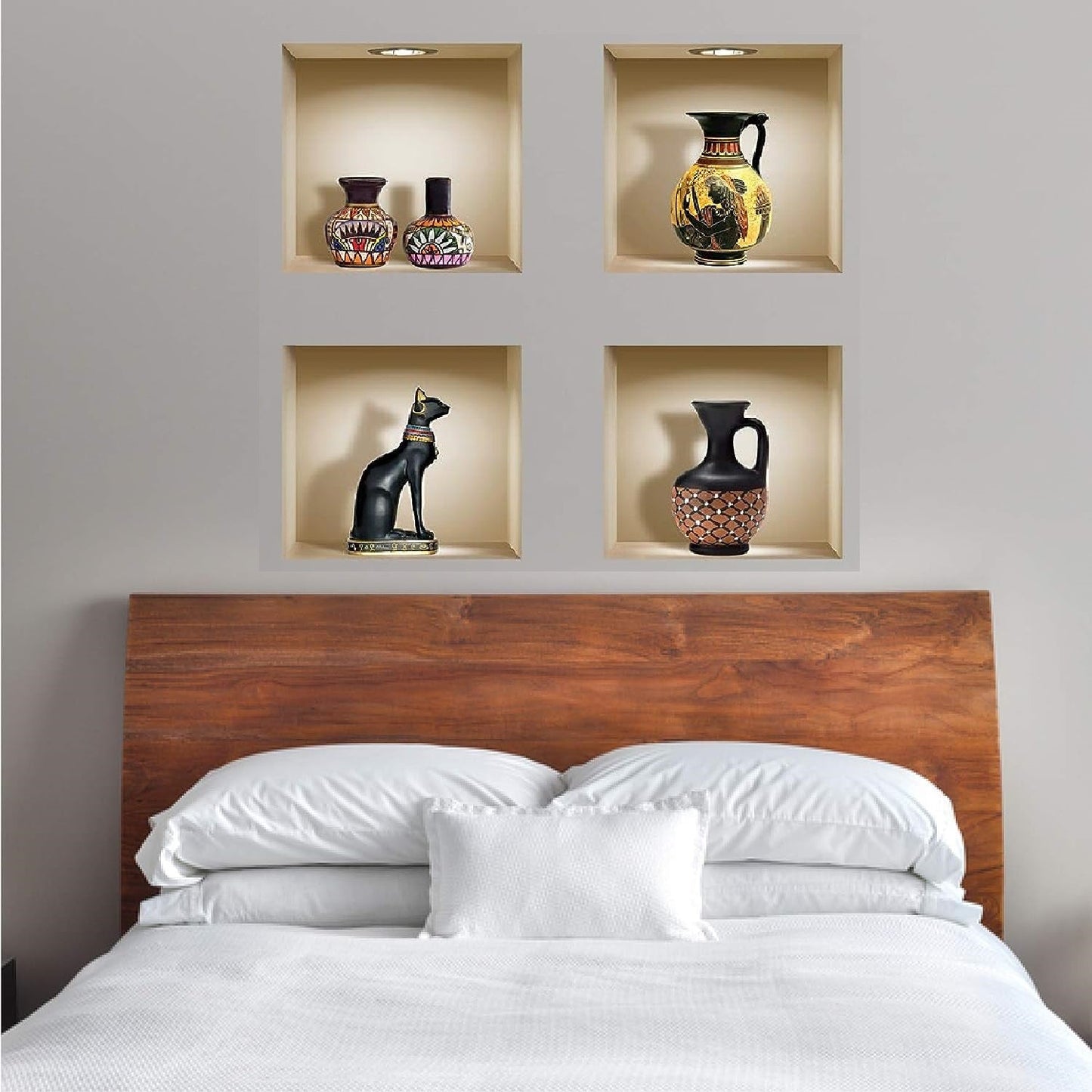 3D Antique Vase Wall Sticker (Pack of 4)