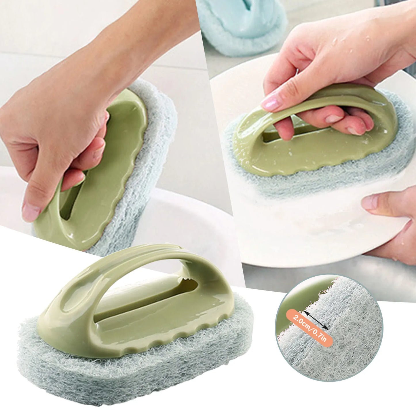 High Grade Cleaning / Scrubbing Sponge With Plastic Handle